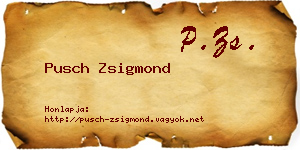 Pusch Zsigmond névjegykártya